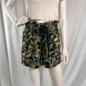 A.N.A Black Floral Linen Shorts Size Medium